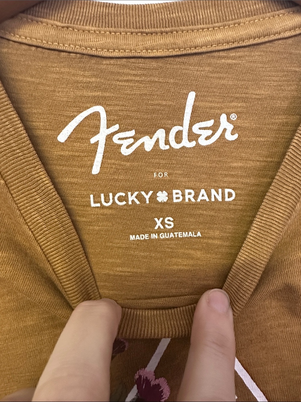 Fender Mustard Short Sleeve Tee with White Logo - Picture 2 of 4